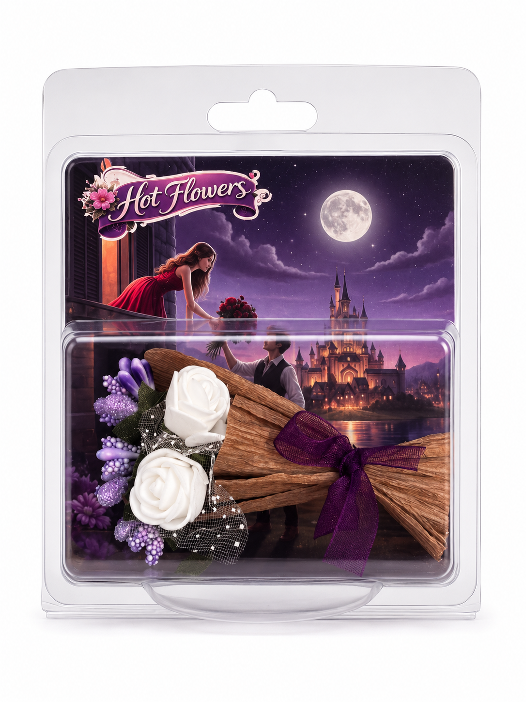 Hot Flowers Ay Işığı Beyaz Gül Buketi