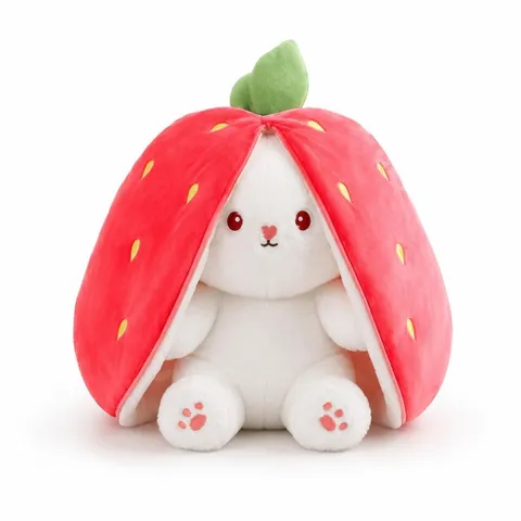 Sürpriz Çilek Tavşan Peluş Oyuncak 28 CM